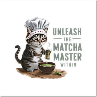 Matcha Master Cat Design: Whisk Your Way to Zen - Japanese-Inspired Posters and Art